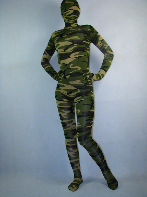 Army Camouflage Full Body Spandex Zentai Suit - Click Image to Close